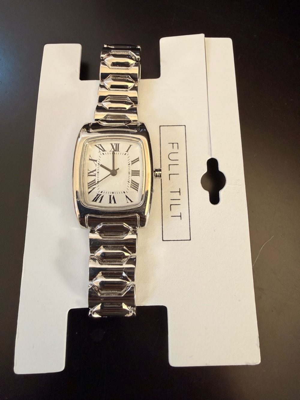 NWT Full Tilt Polished Silver Stretch Bracelet Watch